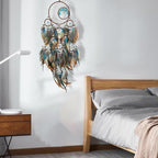 Dream Catcher Turquoise for Bedroom, Handmade Turquoise Hanging Ornament Wall Decor Dreamcatcher with Car Charm Gift