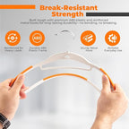 Plastic Hangers 50 Pack, Cascading Slim Space Saving Clothing Hangers with 360° Rotating Hook, Non Slip Clothes Hangers for Sweater Shirt, Heavy Duty Coat Hanger with Inner Hook for Closet, White