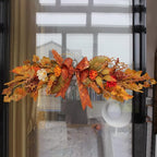 Artificial Fall Flower Swag Decor,27 Inch Autumn Decorative Floral Swag for Weeding,Artificial Silk Maple Leaf Flowers for Wall Home Front Door Decorations