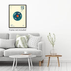 Podafu Japanese Wall Art - Retro Music Poster - Modern Ukiyo-e Decor for Bedroom & Living Room, Unframed Canvas Print, 14" x 11"