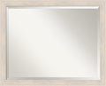 Amanti Art White Wall Mirror 25x31 Hardwood White Wash Narrow Rectangle Bathroom Mirror for Wall Decor Living Room, Large Country Rustic Wood Frame, Hangs Horizonally and Vertically, Bathroom Decor,