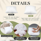 Soaoo Set of 30 Fluffy Throw Pillows Insert Bulk 18 x 18 Inches White, Filled in 400g Polyester Fiber, Decorative Square Pillow for Couch Sofa Bed and Party Supplies