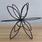 8" Black Sphere Decor, Abstract Tabletop Decorative Ball, Metal Floral Handmade Decorative Sculpture Home Decor Statues