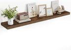 Acovy 55 Inch Floating Shelves, 55"x9.25"x1.5" Inch Deep Floating Shelves for Wall, Wooden Shelves for Bathroom, Bedroom, Living Room, Brown, 1 Piece
