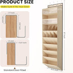 16-20 Pairs Over the Door Shoe Organizer, Clear Pockets Shoe Rack for Closet Door, Hanging Shoe Rack for Boots, Behind the Door Shoe Holder Fit All the Family's Sneakers, Boots, Heels, Beige