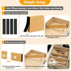 Bamboo Drawer Dividers,12-21" Adjustable Drawer Organizers for Clothes,Expandable Dresser Separators in Kitchen/Bedroom/Bathroom/Vanity/Office Organization and Storage,8-Pack