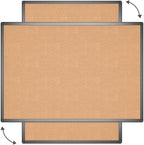 VIZ-PRO Cork Notice Board, 48 X 32 Inches, Cork Bulletin Board with Black Aluminium Frame