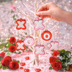 Lillian Vernon XOXO Valentines Ornaments -, 12-Piece Set, Blown Glass, Handcrafted Hanging Tree Decorations, Valentine's Day Holiday & Party Decor, Red & Pink Design