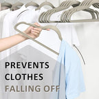 ELONG HOME Velvet Hangers - 50 Pack, Grey Slim Felt Hangers with 360 Swivel Hook, Non-Slip Heavy Duty for Coats & Pants
