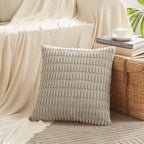 Fancy Homi 4 Packs Decorative Throw Pillow Covers for Living Room Couch Bed, Modern Farmhouse Boho Home Décor Accent Cushion Case, 16" x 16", Taupe