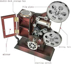 POPGIFTS Movie Projector Music Box, Mini Antique Vintage Music Box Plays Tune for Elise Movie Theater Hollywood Theme for Cinema Time Party Home Decor