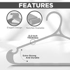 Utopia Home Clothes Hangers - Standard Plastic Hangers Space Saving - Durable Coat Hangers 50 Pack (Grey)