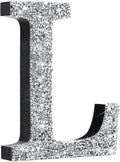 Qunclay 5.7" Silver Crystal Diamond Bling Letters Crushed Diamond Decoration Wooden Glitter Letter with Screw and Hooks Rhinestone Gift for Wedding Y2k Mcbling Bedroom Wall Decor (Letter L)