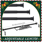 MorningRo 35.5" - 63" Christmas Garland Hanger for Front Door Adjustable Wreath Hanger No Nails or Screws Heavy Duty Black Metal Hook with Christmas Sign for Different Door Holding Wreath Xmas Decor