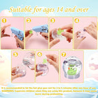 12 Sets DIY Duck Snow Globe Kit for Kids, 12 Globe Bottles, Glow in The Dark Duck Figurines, Glitter Sequins & Mini Hot Glue Gun, Summer Fun Craft Activity Set, Birthday Party Favor Gift