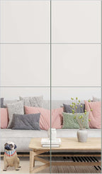 Ruomeng Full Length Wall Mirror Tiles - 12" x 10" x 8Pcs Frameless Full Body Mirror Tiles Wall Mounted Mirror for Home Gym Vanity Bedroom, Living Room