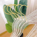 Clear Clothes Hangers 16", 20 Pack Plastic Coat Hanger for Adult Closet, Durable Ganchos de Ropa with Swivel Hook, Thin Space Saving Perchas de Plástico for Spaghetti Strap Dress Suit