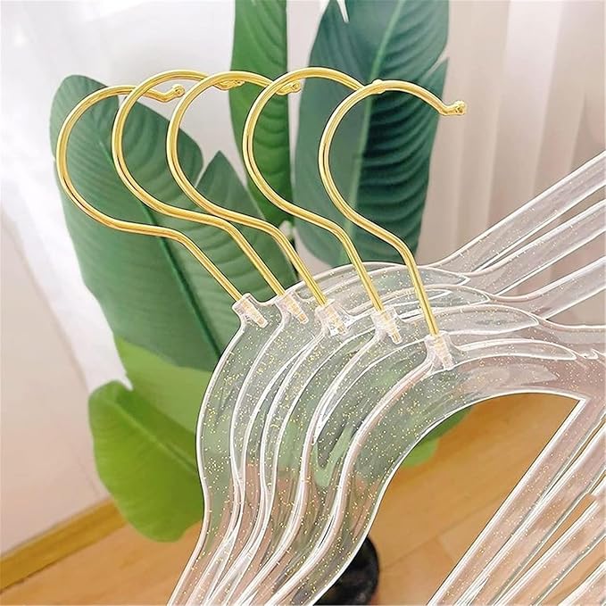 Clear Clothes Hangers 16", 20 Pack Plastic Coat Hanger for Adult Closet, Durable Ganchos de Ropa with Swivel Hook, Thin Space Saving Perchas de Plástico for Spaghetti Strap Dress Suit