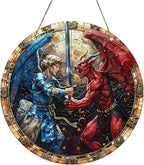 St. Michael San Miguel Arcangel Wall Pediments Home Decor Door Sign Plaques Hanging Pendant Decorations Batter Guard Angel Christian Religious Ornaments (L)