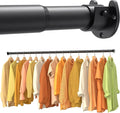 2 Pack Closet Rods, 17-99 Inch No-Cut Stepless Adjustable Closet Rod, 1.3 Inch Heavy Duty Metal Closet Hanging Rod with Brackets, Matte Black Closet Bar for Closet, Laundry Room, RV