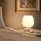 Touch Bedside Table Lamp Set of 2 - Modern Nightstand with USB-C&A Charging, 3-Way Dimmable LED Desk Lamp, White Opal Glass Shade