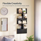 HOOBRO Corner Shelf Wall-Mounted, Set of 2 Floating Corner Shelves for Wall, 4-Tier Corner Bookshelves for Living Room, Bedroom, Bathroom, Home Office, Black BK25BJP201
