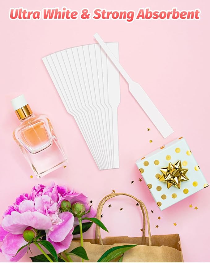 500 Pieces Perfume Tester Strips, Disposable Fragrance Test Strips, Pure White and Strong Absorbent, Fragrance Blotter Strips, Scent Strips, for Fragrances Essential Oils Spice