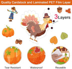 Fall Pumpkin Bulletin Board Decorations Set for Classroom Happy Fall Pumpkin Leaves Paper Cutouts Autumn Bulletin Board with Borders for Thanksgiving Theme Preschool School Classroom Door Wall Decor