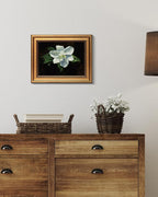 VIYYIEA Gold Framed Vintage Wall Art for Living Room, Flowers Canvas Prints Home Decor, Oil Painting Picture, Bedroom Wall Decor Gifts for Friends or Family -【Magnolia】-(10L x 8W)