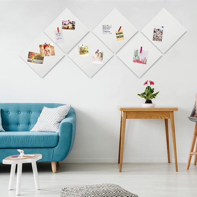 Large Cork Board for Walls, Yunihome 12 Pack 36" x 48" Felt Bulletin Board Wall Tiles for Home Kitchen School Office Wall Decor with Assorted Colors DIY Decorative Push Pins Sets