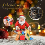 Christmas Snow Globes Lantern, Christmas Table Decorations with 8 Songs, 6H Timer, Battery & USB Powered Glitter Christmas Music Box Home Decor