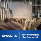 SPECILITE Wire Metal Clothes Hangers Bulk 250 Pack for Standard Size Suits, Coats, Shirts, Pants, Skirts, Space Saving, Non Slip,16 Inch 12 Gauge Ultra Thin, Bronze