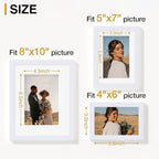 Vittanly 10 Pack Picture Frames Collage Wall Decor, Gallery Wall Frame Set for Wall or Tabletop Display, Engineered Wood and Shatter-resistant Plexiglass, Multi Sizes with 8x10, 5x7, 4x6 Frames, White