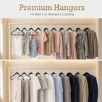 HOUSE DAY Black Velvet Hangers 240 Pack, Premium Non-Slip Felt Clothes Hangers, Sturdy Black Hanger Heavy Duty Durable for Coat, Suit, Space Saving No Hanger Mark Rotating Hook