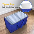 TICONN 8 Pack Extra Large Moving Bags Heavy Duty with Zippers & Carrying Handles, Durable Storage Bags Moving Boxes for Closet Organizers and Storage (8 Pack, Blue)