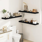 Vivelove 12" Deep Floating Shelves for Wall 36 Inches Long, 2 in Thick Wall Shelves, Shelf for Bedroom, Bathroom, Living Room, Kitchen, Office, Modern Home Decor, 36" X 12" X 2", Set of 2, Black