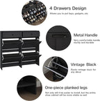 Shoe Cabinet with 4 Flip Drawers & 2 Drawers,Farmhouse Shoe Storage Cabinet for Entryway,Slim Freestanding Organizer Rack for Front Door Entrance,Black