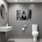 Funny Bathroom Wall Decor for Room Aesthetics - 90s Movie Posters Black and White Wall Art, Toilet Humour Amusing Cool Wall Art Funny Bathroom Signs 12X16 in