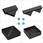 Fashion Leather Sock Underwear Drawer Organizer clothes, Closet Dividers，64 Cell (16+24+24) Foldable Leather Storage Box for Panties, Ties, Accessories（3 Pack）