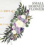 Ting's time Wedding Arch Flowers Pack of 2 Artificial Silk Large Flower Swag Purple Welcome Sign Floral Swag Reception Backdrop Floral Decor for Wedding Party Ceremony (Lilac & White)