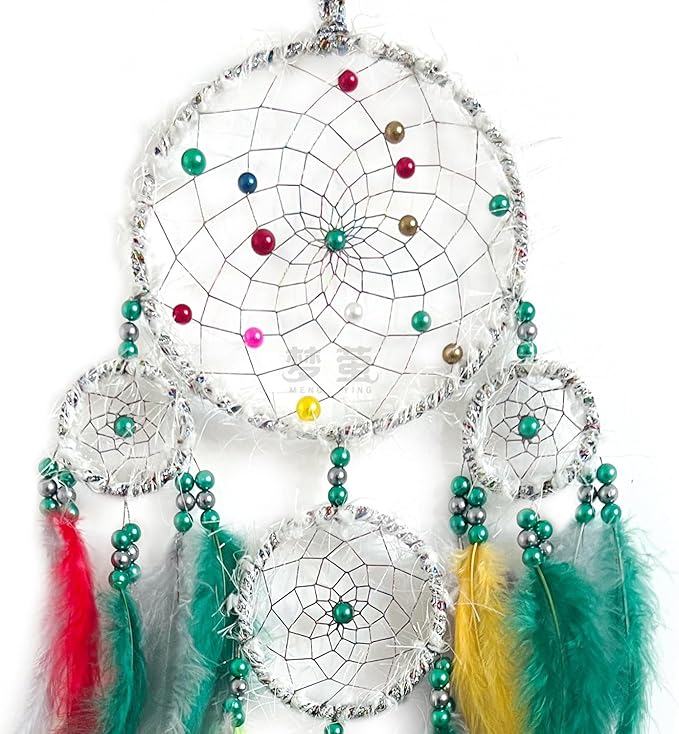 Christmas Rings Dream Catcher Handmade Christmas Dreamcatcher Hanging Decoration Home Wall Decoration Craft Ornament