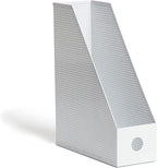 U Brands Modern Perforated Magazine Holder, Office Supplies, Metal, White, 12.2” x 3.74” x 9.65” 1 Count