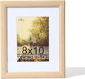 KTKDE 8x10 Picture Frame Real Glass, Display Pictures 5x7 with Mat or 8x10 Without Mat, Modern Style Wood Composite Frame, Gallery Wall Frame & Table Top Display，best gift
