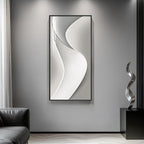 Large Framed Modern Abstract Vertical Wall Art for Living Room, Bright Style Luxury Art Prints Paintings Artwork for Walls, Silver Gray Minimalist Pictures for Hallway Entryway Foyer Stair Office Wall Decor 30x60 In