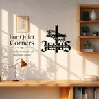 Jesus Wall Art Cross Wall Decor with Crown of Thorns - Metal Christian Wall Art "The Way The Truth The Life" Sign, Black Iron Religious Wall Art & Christian Wall Decor for Home Living Room Church