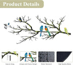 ESTART Metal Birds Wall Art, Metal Vivid Birds on Branch Silhouette Wall Decor Black Leaves with Bird Outdoor Hanging Wall Sculpture for Home Balcony Garden (Bright Color, Small)