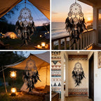 Black Dream Catchers wall hangings Room Decor,Large Dream Catcher for Adults,Handmade Boho Dreamcatcher for Home Decor Turquoise Hanging Ornament for Living Room Dorm Decor Hippie Gifts