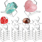 (24 PCS）Display Stand,Acrylic Rock Display stands,Clear Display Easel Stands Pedestal for Crystal Geodes Rock Mineral Agate Fossil Coral crystal/gemstone Small Collectibles Display Stands (Small)
