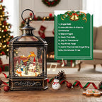 Christmas Snow Globe Swirling Glittering Lantern Santa Flying with Reindeer, USB Lined/Battery Operated Lighted Water Lantern for Christmas Festival Decoration Gifts
