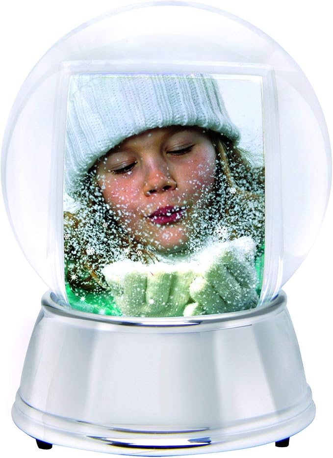 Neil Enterprises Inc. Large LED Light Up Photo Snow Globe w/Silver Base